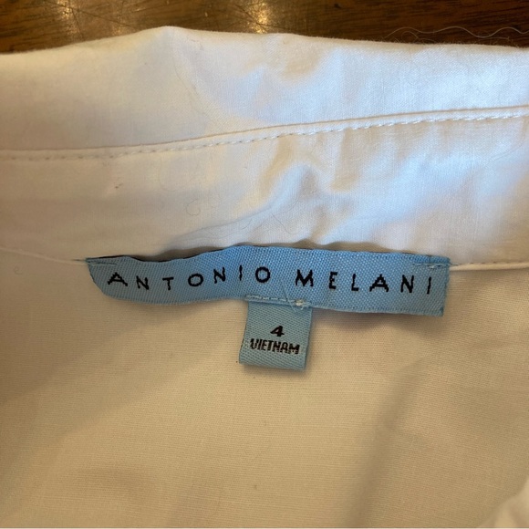 ANTONIO MELANI White Pink Floral Cotton Shirt Dress - Picture 6 of 9